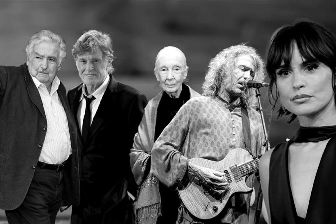 Pepe Mujica, Robert Redford, Jane Goodall, Robe Iniesta y Verónica Echegui.