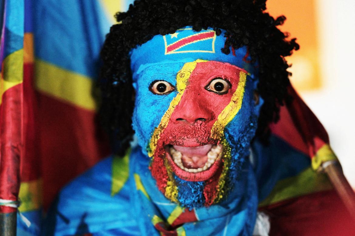 Un aficionado de la selección de la República Democrática del Congo, durante el partido frente a Portugal en el Mundial 2026