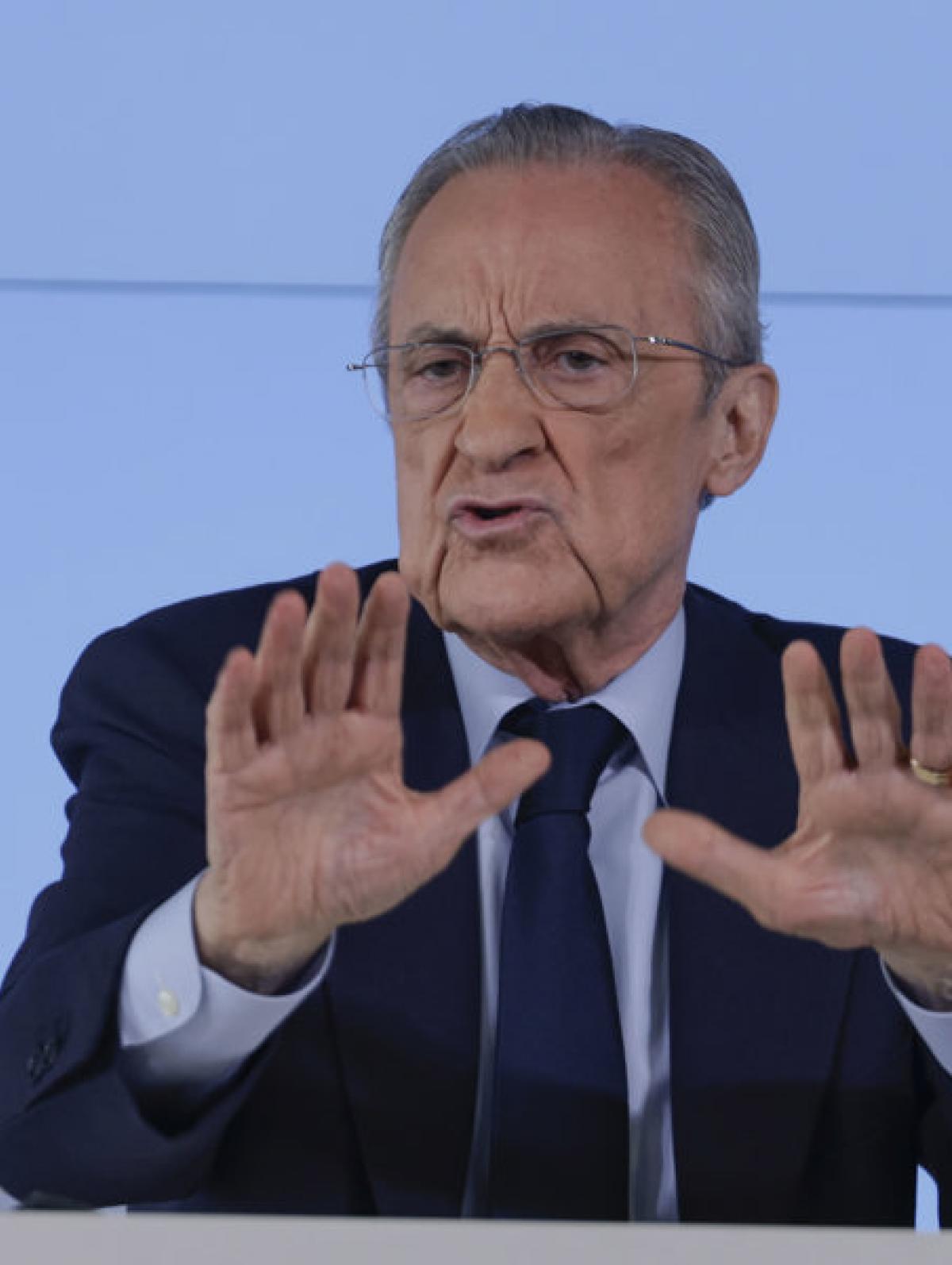 Florentino Pérez, durante su comparecencia