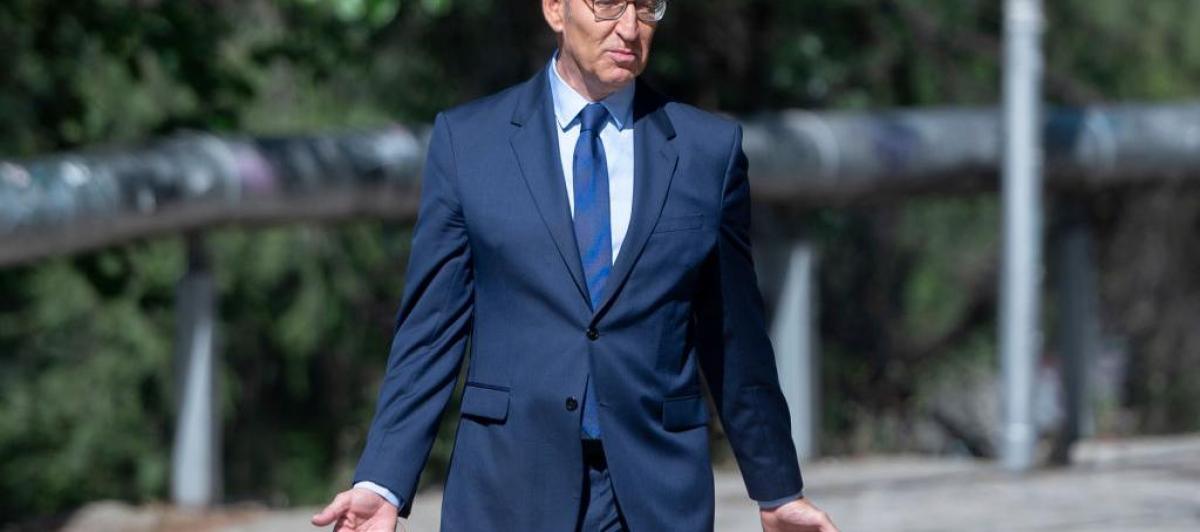 El líder de los populares, Alberto Núñez Feijóo, este lunes 17 de julio en Madrid.