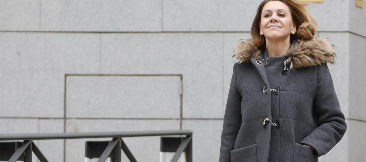 María Dolores de Cospedal, a la salida de la Audiencia Nacional.