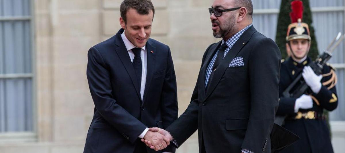 El rey de Marruecos Mohamed VI y el presidente de Francia, Emmanuel Macron, en una imagen de archivo