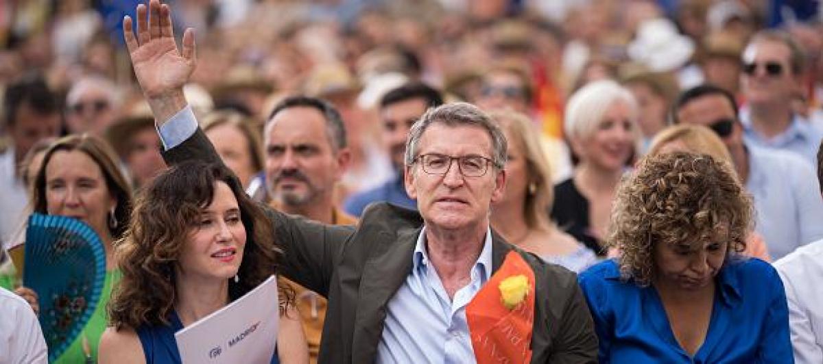 La presidenta de la Comunidad de Madrid, Isabel Díaz Ayuso, y el líder del Partido Popular, Alberto Núñez Feijóo.