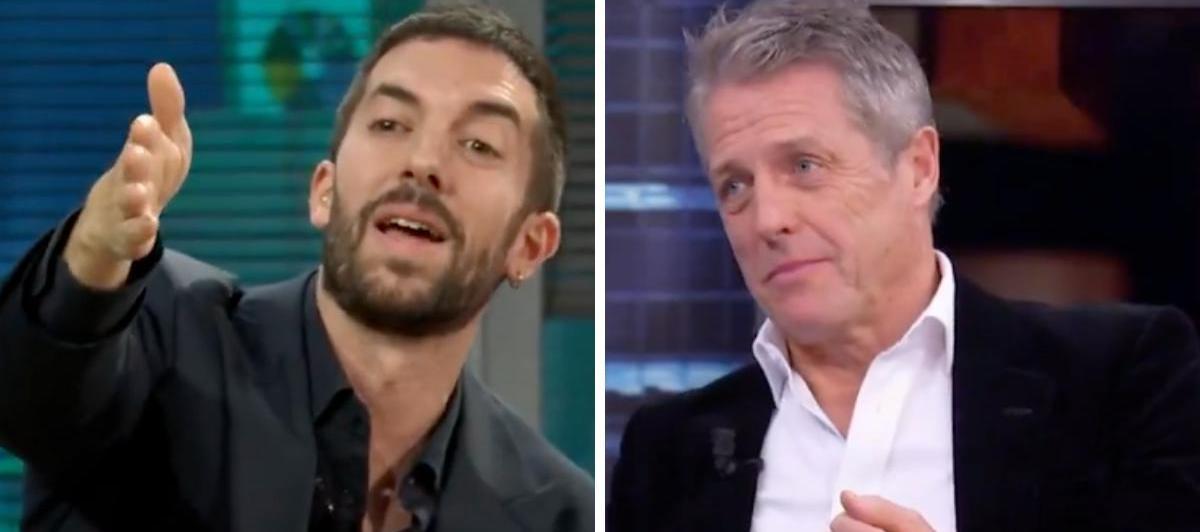 David Broncano, en 'La Revuelta' y Hugh Grant, en 'El Hormiguero', este jueves.