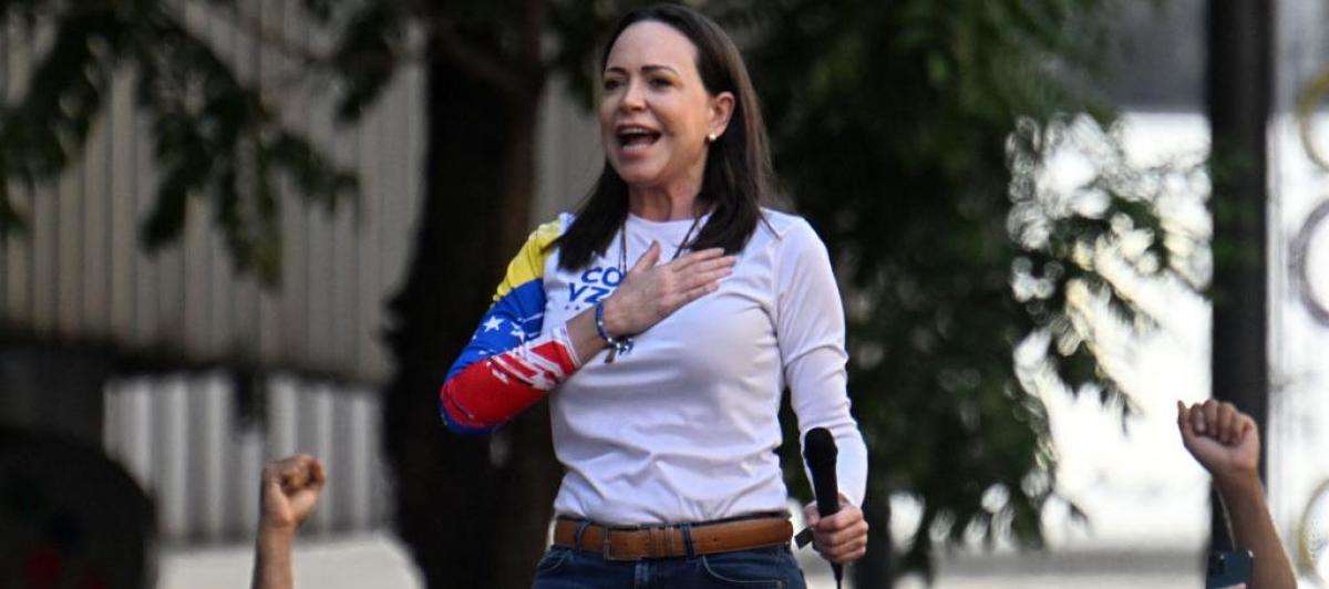María Corina Machado, este jueves en Caracas