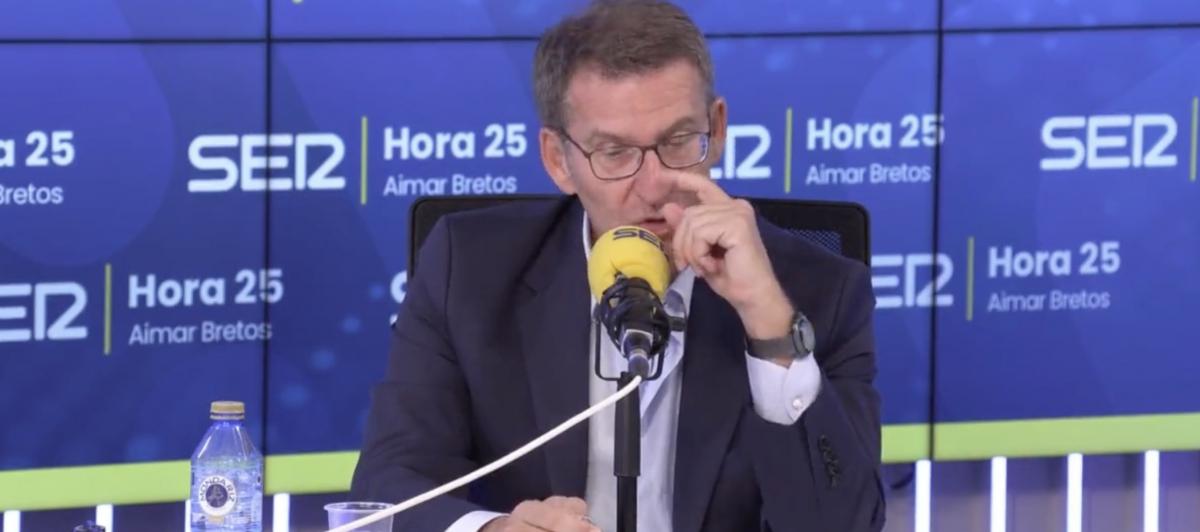 Alberto Núñez Feijóo en su entrevista en La SER.
