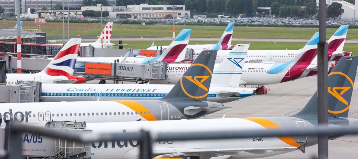 Aviones en el aeropuerto de Hamburgo.