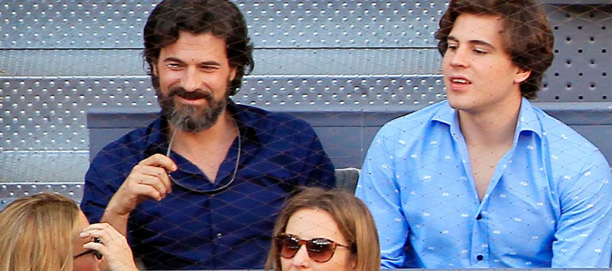 Rodolfo Sancho y su hijo Daniel en un partido de tenis en Madrid en 2015.