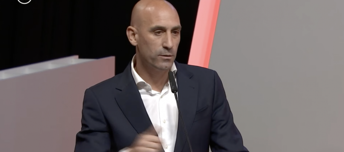 Luis Rubiales, este viernes en la asamblea de la RFEF.