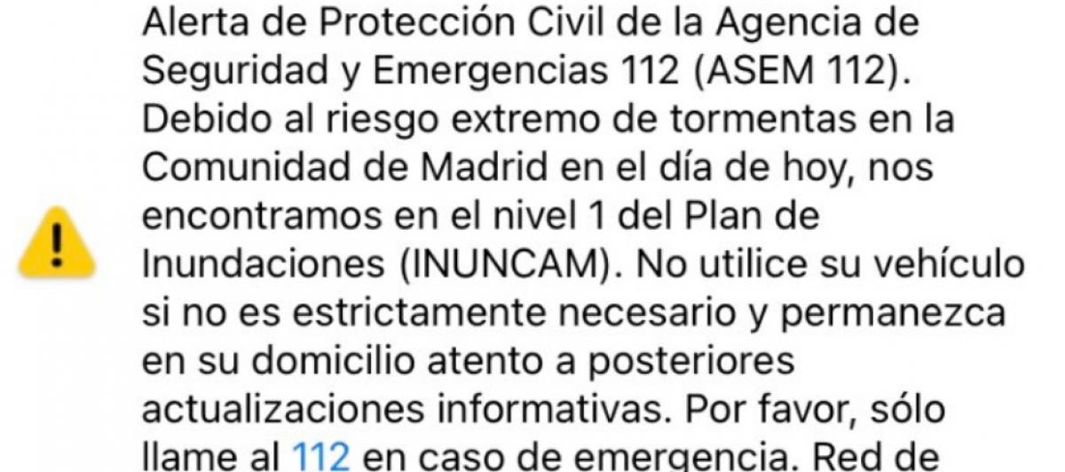 La alerta de Protección Civil
