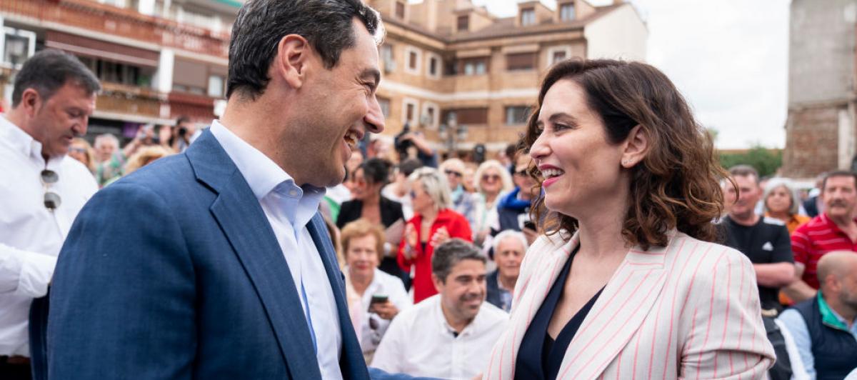 La presidenta de la Comunidad de Madrid, Isabel Díaz Ayuso, y su homólogo andaluz, Juan Manuel Moreno; en una imagen de archivo.