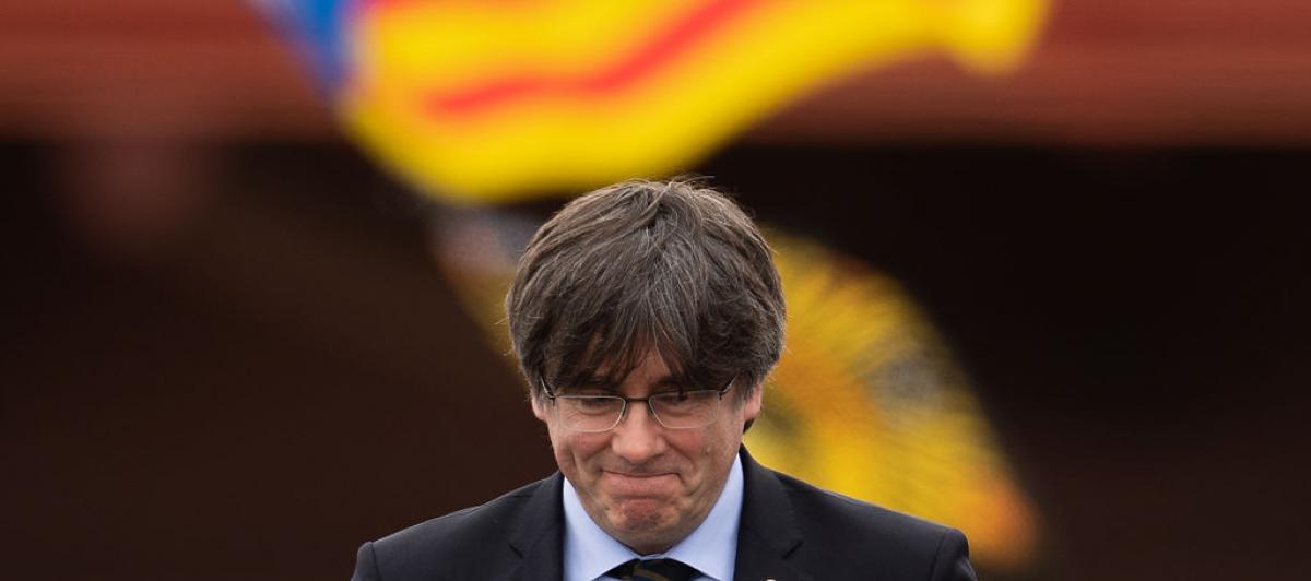 Carles Puigdemont, en una imagen de archivo delante de una estelada