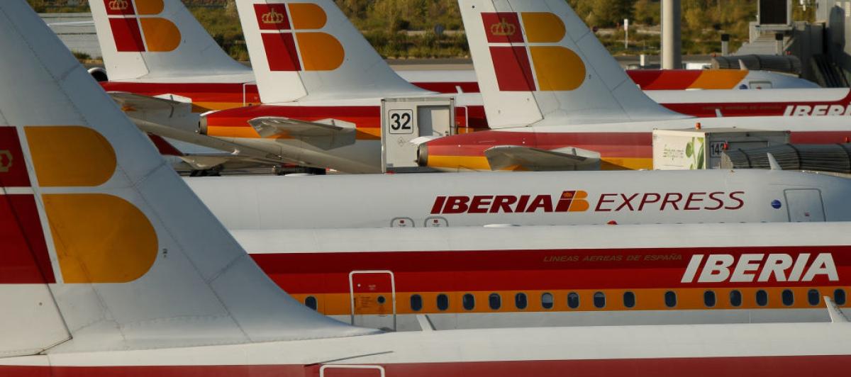 Aviones de Iberia en el aeropuerto Adolfo Suarez Madrid Barajas.