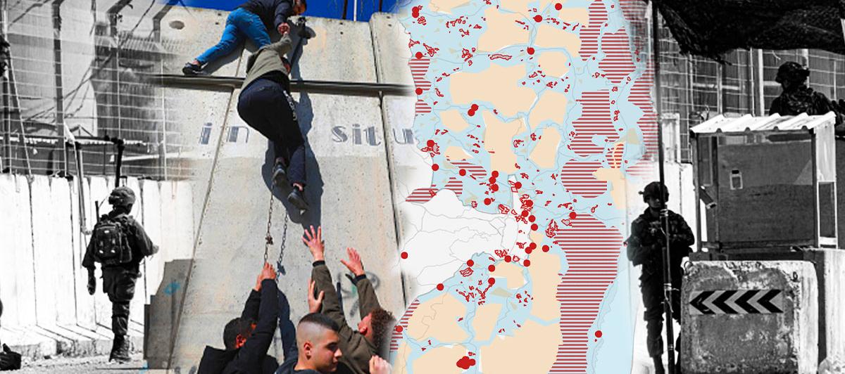 Fotomontaje sobe la situación que viven los palestinos en Cisjordania.