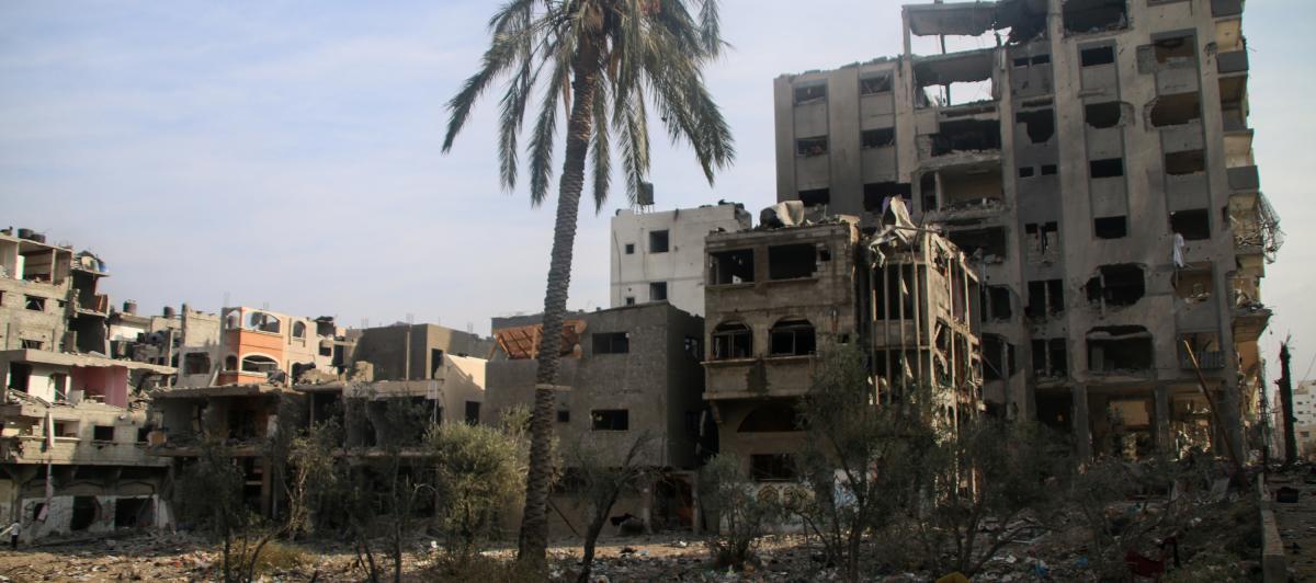 Foto de un bombardeo en Gaza.
