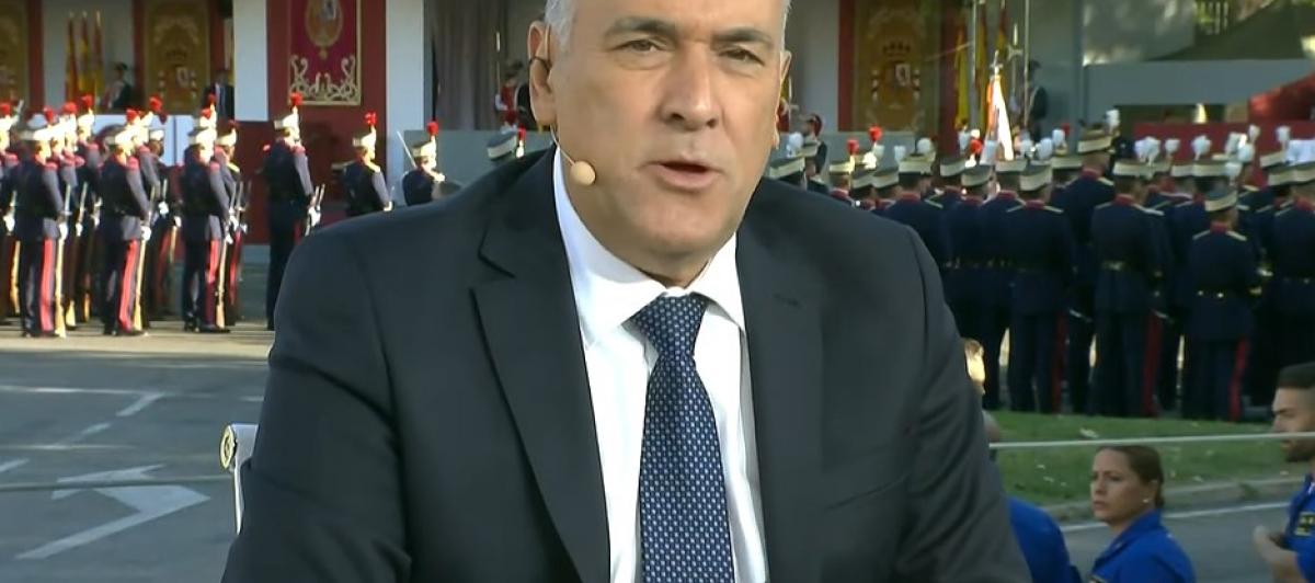 Xabier Fortes en el especial de 'TVE' por el desfile militar del 12 de octubre