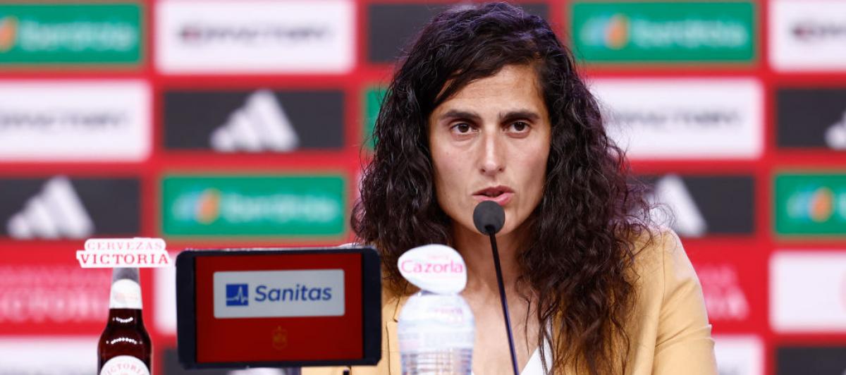 Montse Tomé, en una rueda de prensa desde la sede de la RFEF