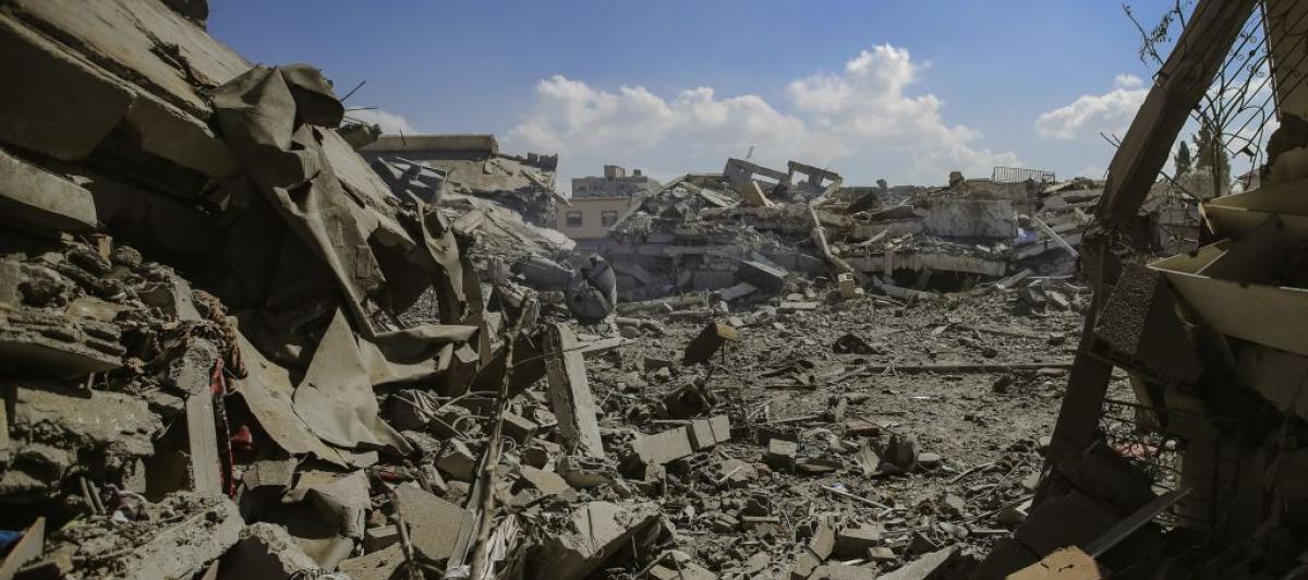 Escombros donde había edificios en un punto de Gaza