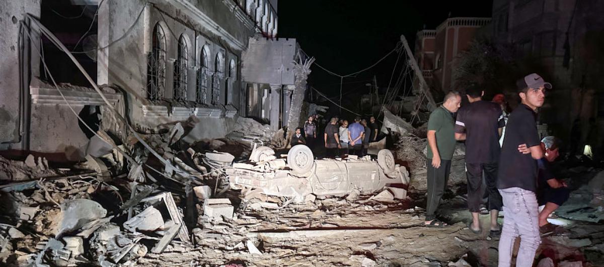 Bombardeo en Gaza.