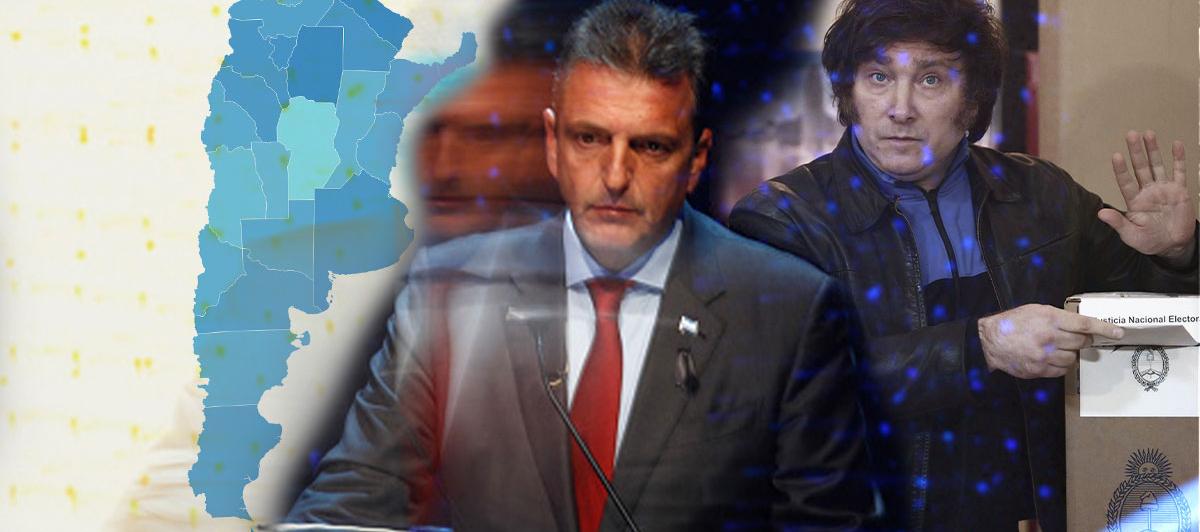 Fotomontaje para ilustrar la remontada de Sergio Massa en la primera vuelta de las elecciones presidenciales del domingo pasado.