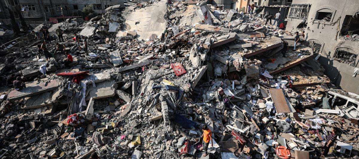Bombardeo en Gaza.