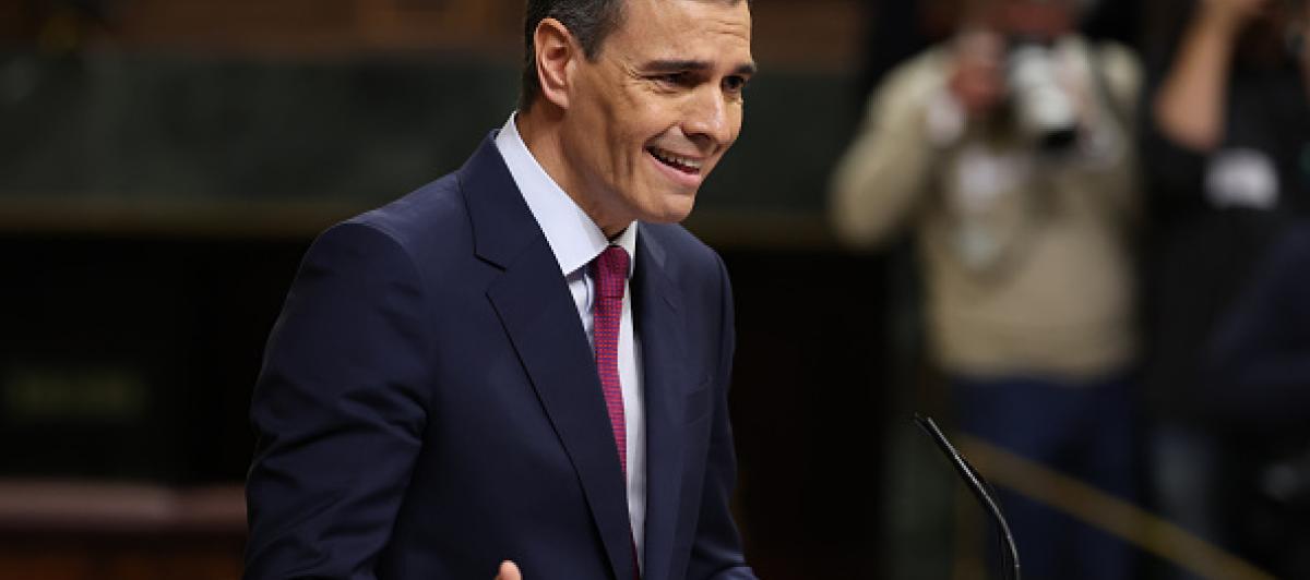 El presidente del Gobierno, Pedro Sánchez, durante su debate de investidura.
