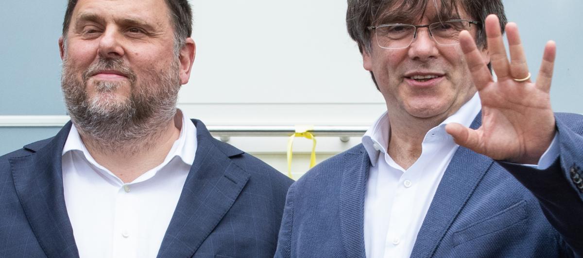 Foto de archivo de Oriol Junqueras y Carles Puigdemont.