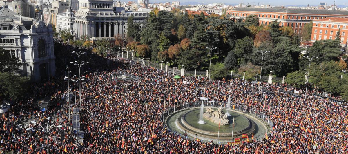 La manifestación de este sábado en Cibeles.