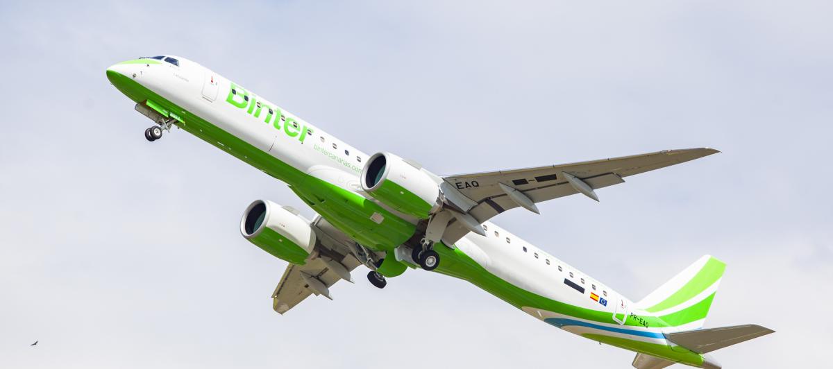 Un avión Embraer de la aerolínea Binter