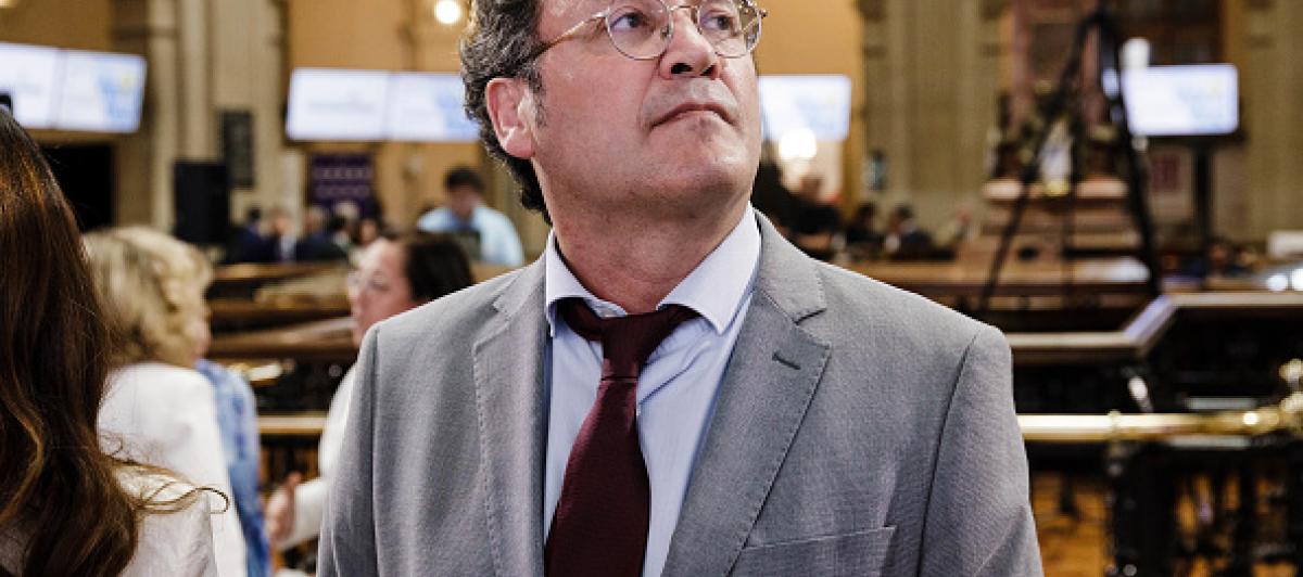 El fiscal general del Estado, Álvaro García Ortiz, en una imagen de archivo en el Palacio de la Bolsa de Madrid.