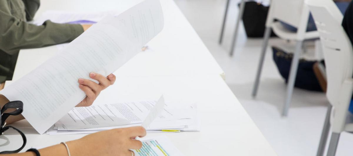 Estudiantes, en pleno examen en la universidad
