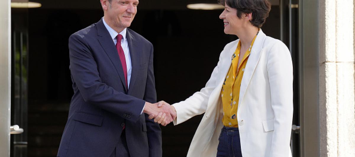 El presidente de la Xunta de Galicia y candidato del PPdeG, Alfonso Rueda, y la líder del BNG, Ana Pontón, en una imagen de archivo.