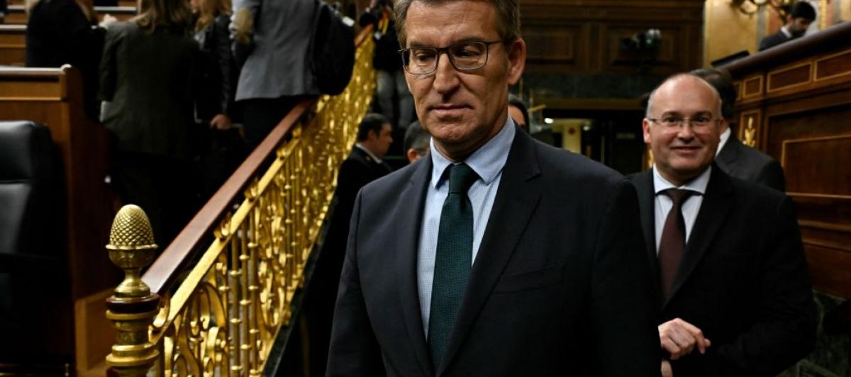Alberto Núñez Feijóo, este martes en el debate de la amnistía