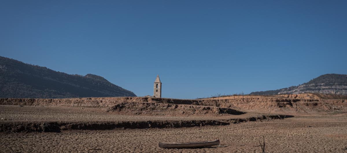 Un pantano seco en Cataluña, el 31 de enero.