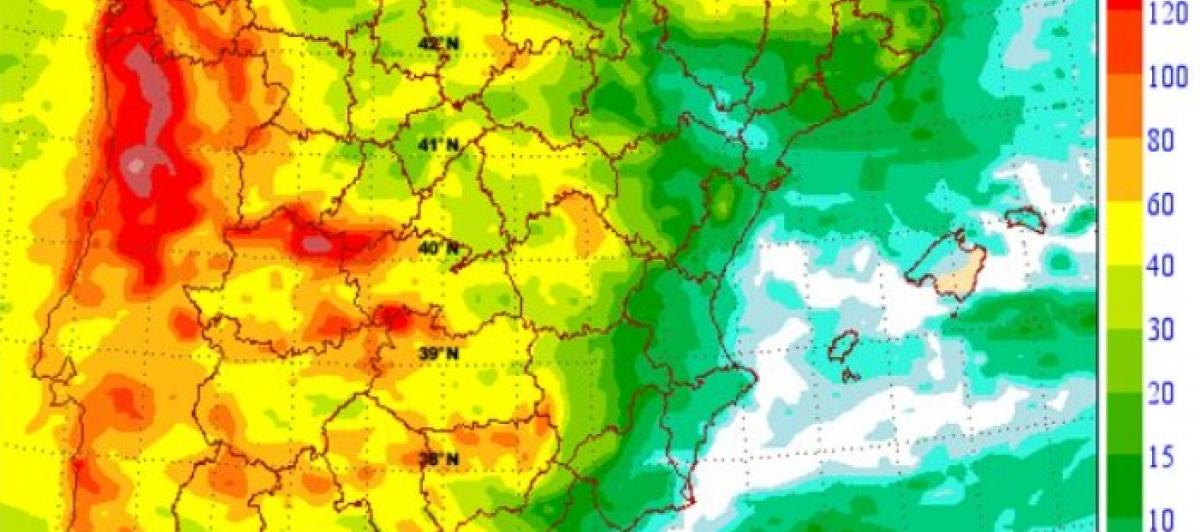 Mapa de previsión de AEMET para la próxima semana