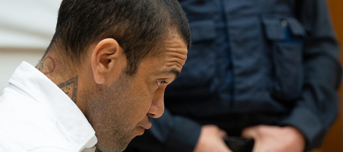 El futbolista brasileño Dani Alves, en una imagen tomada durante el juicio en la Audiencia de Barcelona.