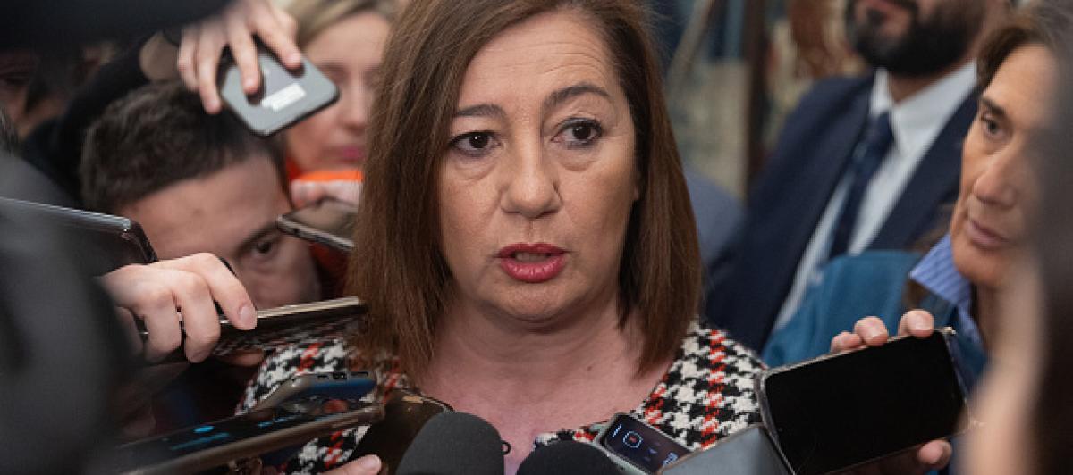 La presidenta del Congreso y exmandataria balear, Francina Armengol, a su llegada a la Cámara Baja este martes.