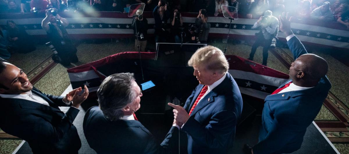Donald Trump en un acto electoral del Partido Republicano.