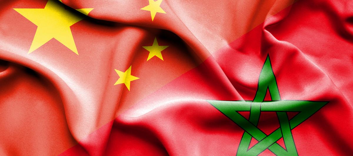 La bandera de Marruecos y China