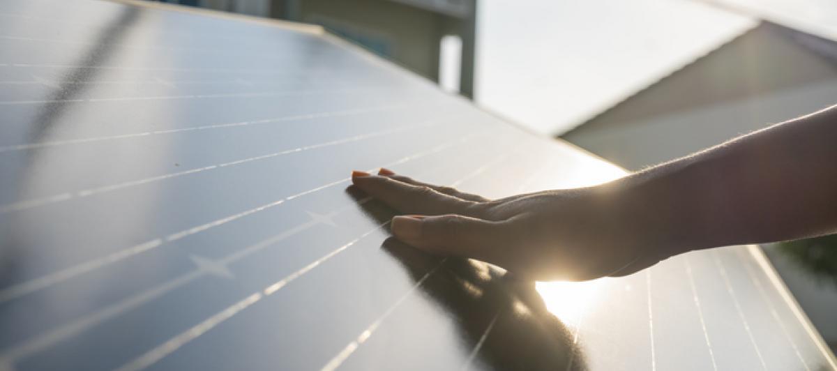 Imagen de archivo de un panel solar.
