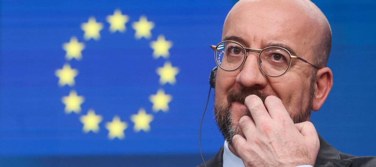 El presidente del Consejo Europeo, Charles Michel, en una rueda de prensa.