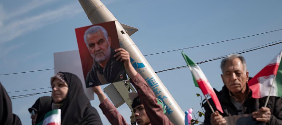 Imagen de ciudadanos iraníes en el marco del 45 aniversario de la revolución islámica, el pasado febrero en Teherán.
