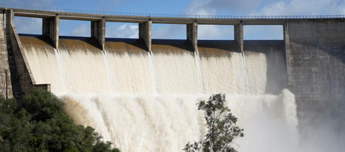 Embalse de Gergal (Sevilla), tras las últimas lluvias.