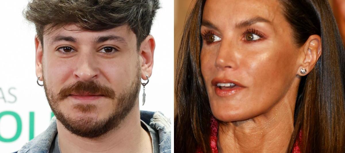 El cantante Luis Cepeda y la reina Letizia.