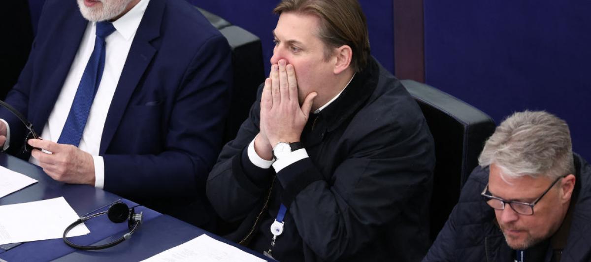 Maximilian Krah, miembro de AFD, en una sesión del Parlamento Europeo