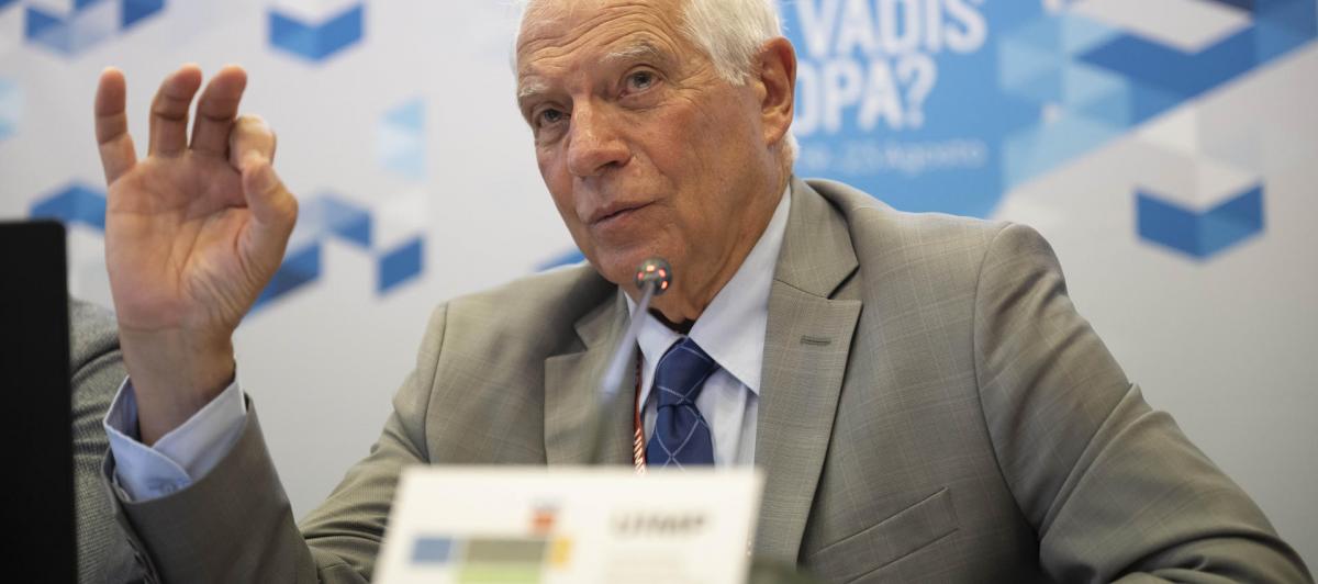El alto representante de la Unión Europea para Asuntos Exteriores y Política de Seguridad, Josep Borrell, durante una rueda de prensa.