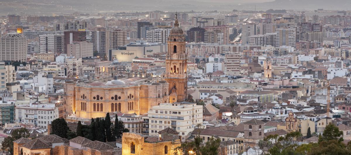 Imagen de archivo de la vista general del centro de Málaga (Andalucía).