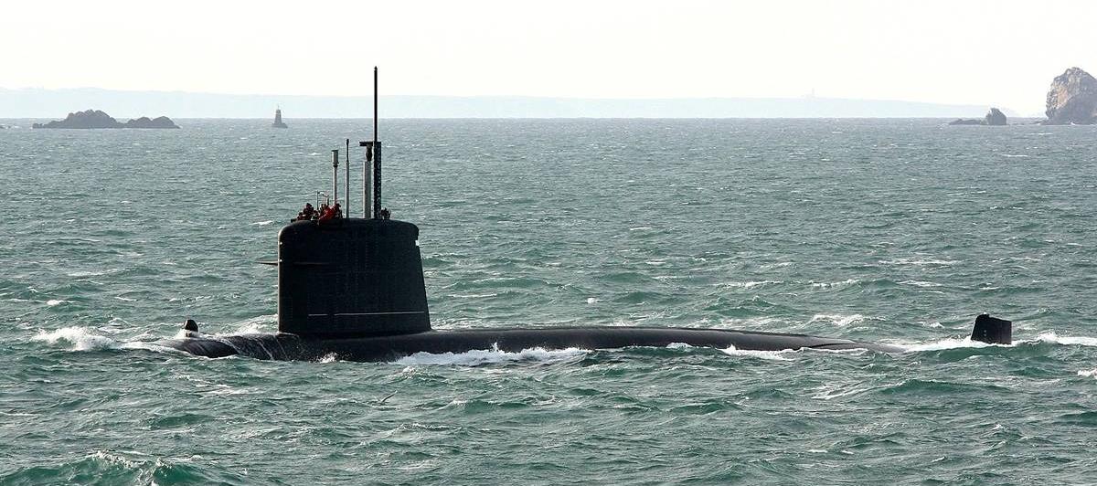 Un submarino nuclear en el mar Mediterráneo.