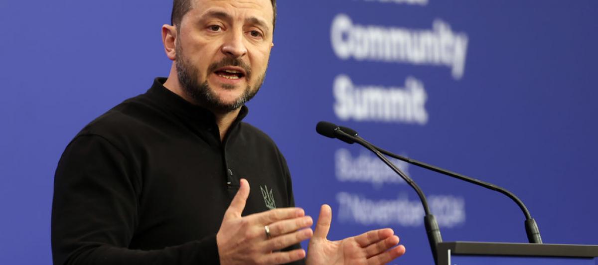 Volodimir Zelenski, en su rueda de prensa posterior a la cumbre de la Comunidad Política Europea