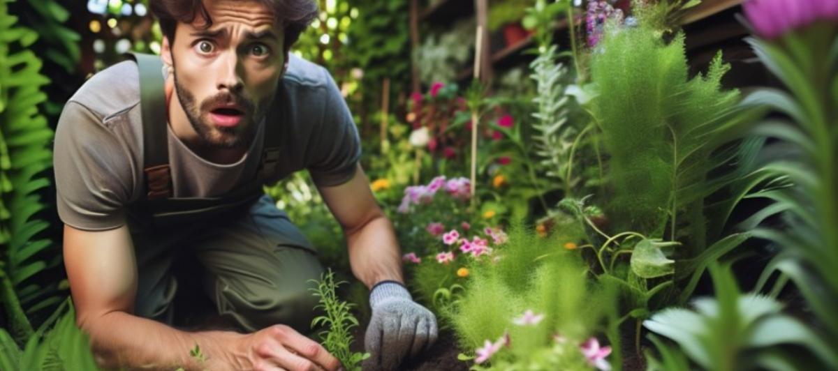 Recreación de un jardinero sorprendido